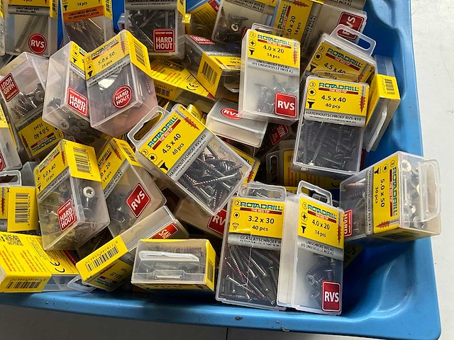 Rotadrill diverse schroeven rvs, messing en verzinkt (100x) - afbeelding 4 van  6