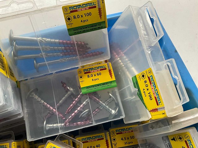 Rotadrill diverse schroeven rvs, messing en verzinkt (55x) - afbeelding 3 van  6