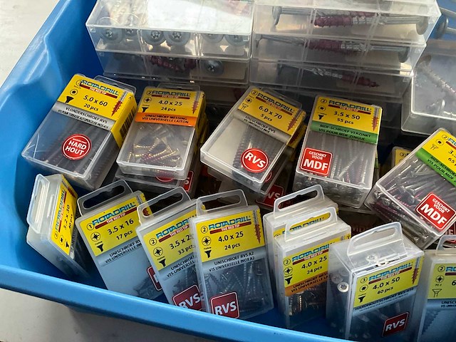 Rotadrill diverse schroeven rvs, messing en verzinkt (55x) - afbeelding 5 van  6