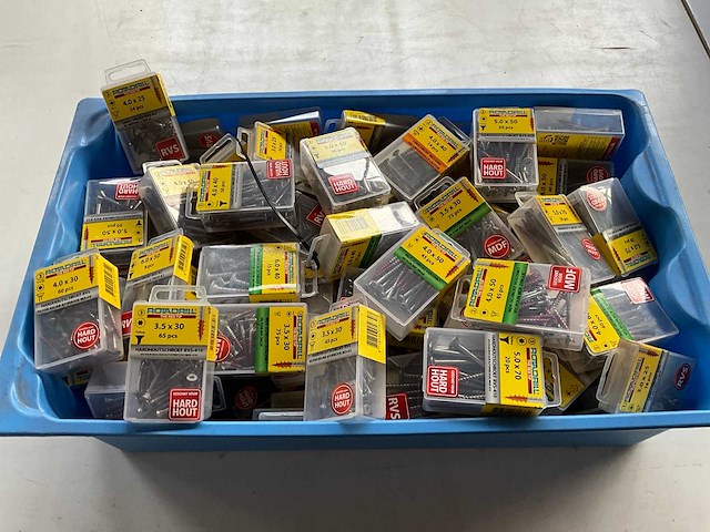 Rotadrill diverse schroeven rvs, verzinkt en messing (100x) - afbeelding 1 van  6