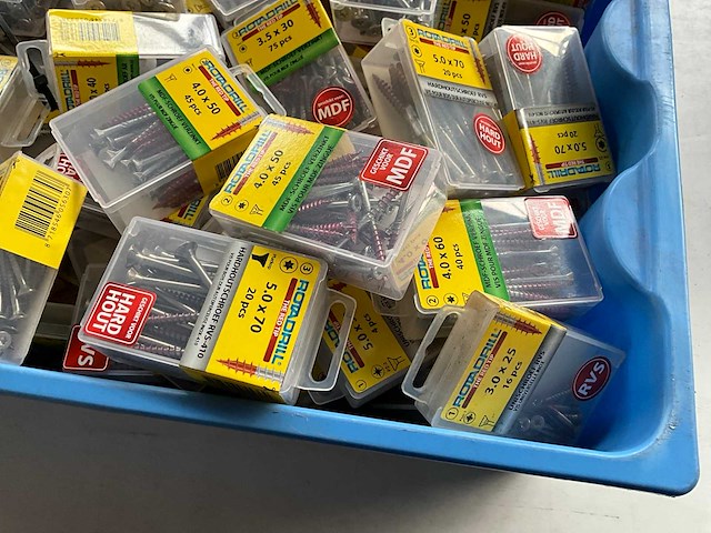 Rotadrill diverse schroeven rvs, verzinkt en messing (100x) - afbeelding 4 van  6