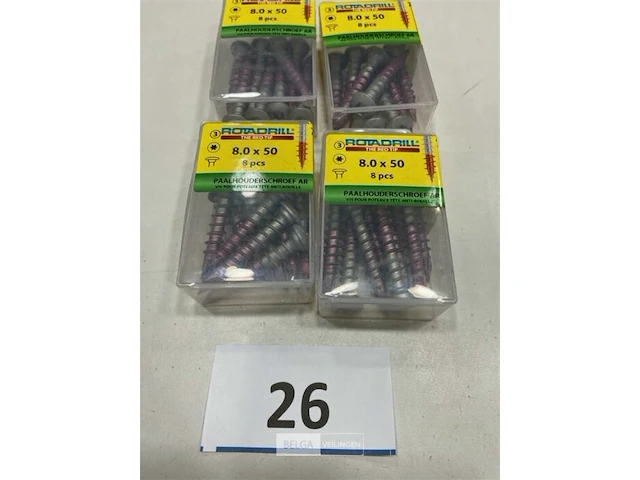 Rotadrill paalhouderschroef 8x50 32 stuks - afbeelding 2 van  3