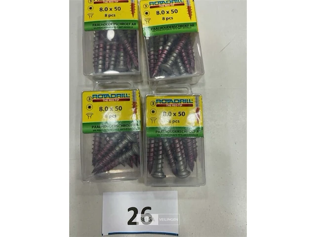 Rotadrill paalhouderschroef 8x50 32 stuks - afbeelding 3 van  3