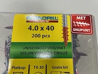 Rotadrill torx houtschroef 4x40 400 stuks - afbeelding 3 van  3