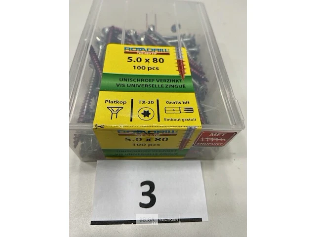 Rotadrill torx houtschroef 5x80 100 stuks - afbeelding 2 van  3