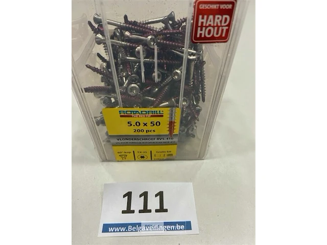 Rotadrill vlonderschroef rvs 5 x 50 mm 200 stuks torx - afbeelding 1 van  3