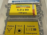 Rotadrill vlonderschroef rvs 5 x 80 torx - afbeelding 1 van  3
