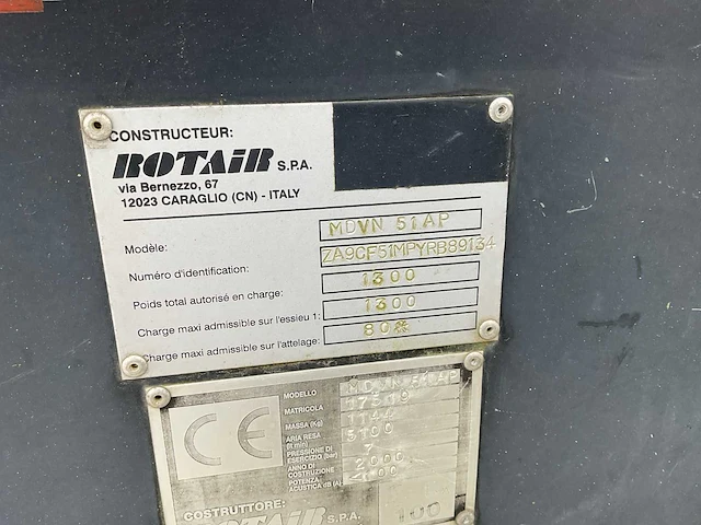 Rotair - 2000 - mdvn 51 ap - mobiele luchtcompressor - afbeelding 14 van  16