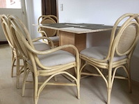 Rotan eetkamertafel + stoelen - afbeelding 4 van  4