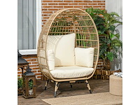 Rotan fauteuil in de vorm van een mand - afbeelding 2 van  6