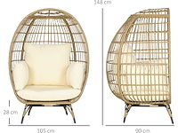 Rotan fauteuil in de vorm van een mand - afbeelding 4 van  6