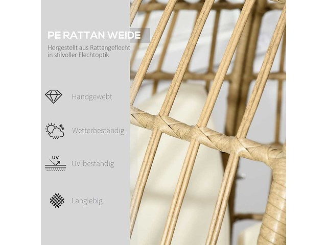 Rotan fauteuil in de vorm van een mand - afbeelding 5 van  6