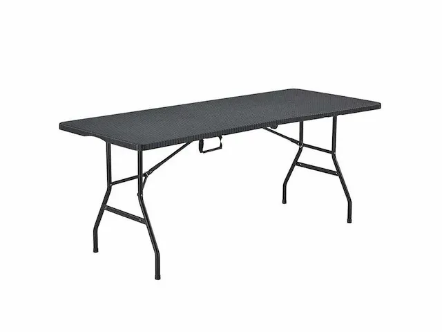 Rotan look opvouwbare 3-delige set met tafel en 2 banken - afbeelding 4 van  6