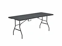 Rotan look opvouwbare 3-delige set met tafel en 2 banken - afbeelding 4 van  6