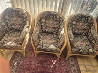 Rotan stoelen met kussens, 3 stuks - afbeelding 1 van  3
