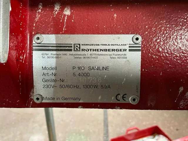 Rothenberger p 160 saniline verrijdbare buislasmachine - afbeelding 10 van  13