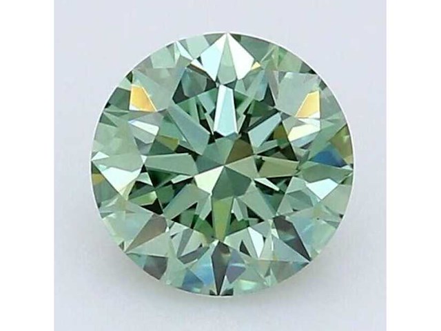 Round brilliant diamant 1.00ct – fancy vivid green/vvs2 – igi - afbeelding 1 van  2