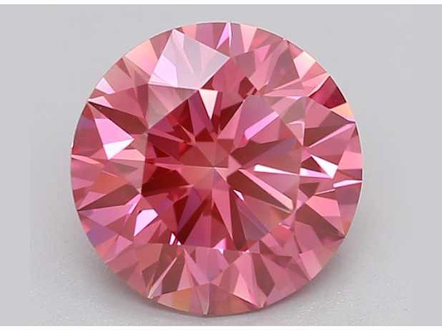 Round diamant 1.08ct – fancy vivid pink/vvs2 – igi - afbeelding 1 van  3