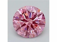 Round diamond 1.10 ct fancy pink vs1 (igi certified) - afbeelding 1 van  3