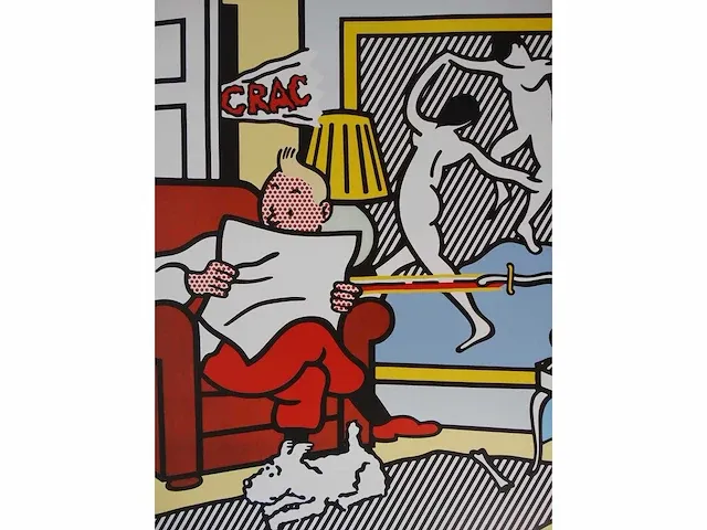 Roy lichtenstein kuifje leest 1993 - afbeelding 1 van  4
