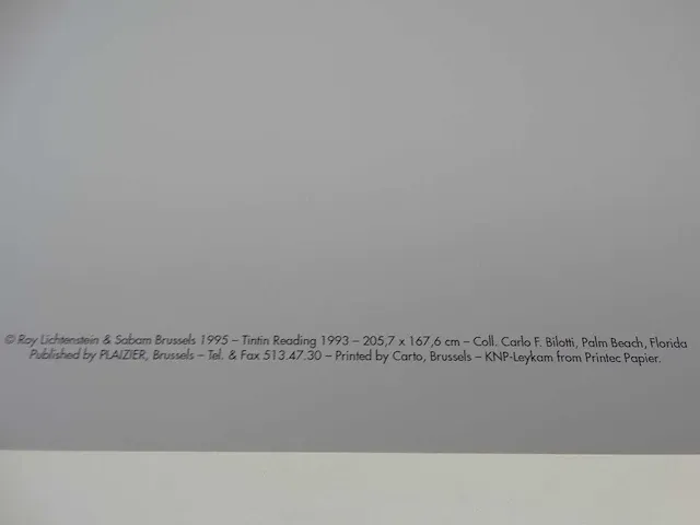 Roy lichtenstein kuifje leest 1993 - afbeelding 3 van  4