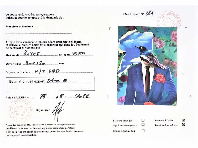 Royce - hommage aan magritte - olie op doek - afbeelding 8 van  13
