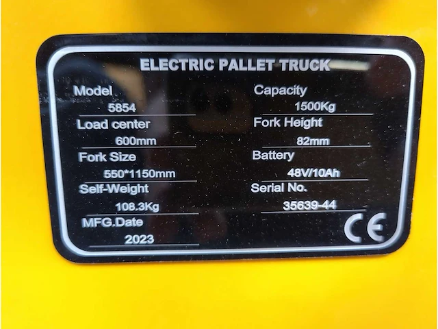 Rte - 5854 - elektrische palletwagen - 2024 - afbeelding 11 van  13