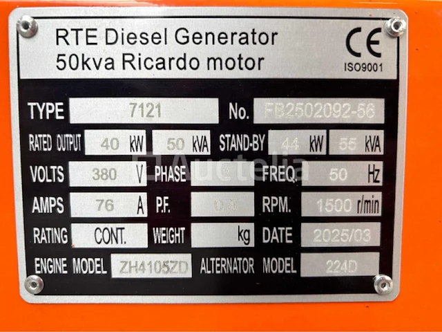 Rte 7121 noodstroomaggregaat 50kva ricardo - afbeelding 19 van  27