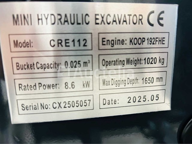 Rte cre112 mini graver 1120kg euro5 - afbeelding 22 van  34