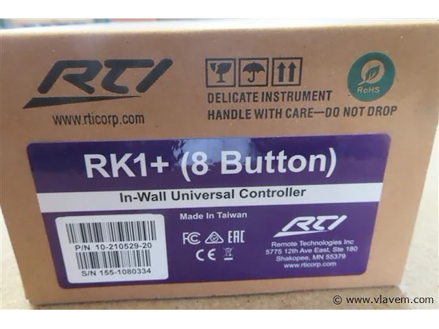 Rti rk1+ (8 button) in-wall universal controller - afbeelding 2 van  3