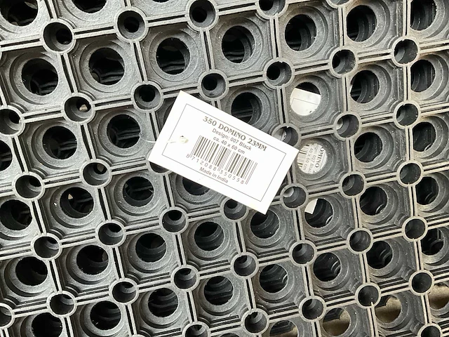 Rubber deurmat domino zwart 40 x 60 cm (86x) - afbeelding 2 van  5