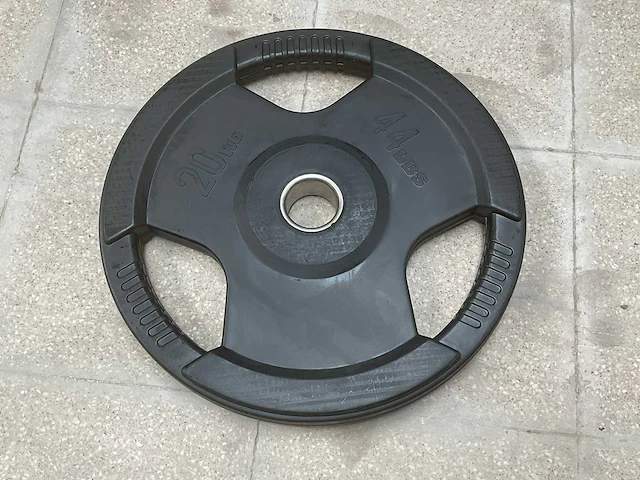 Rubber plated 50mm halterschijf 20kg (4x) - afbeelding 1 van  1