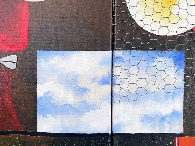 Rudi kerss - olie + mixed media op doek - afbeelding 3 van  12