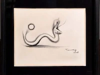 Rufino tamayo (1899-1991). reptation d’un serpent géométrique, daté 1967. crayon sur papier, signé en bas à droite. dimensions : 24 x 29,5 cm - afbeelding 1 van  1