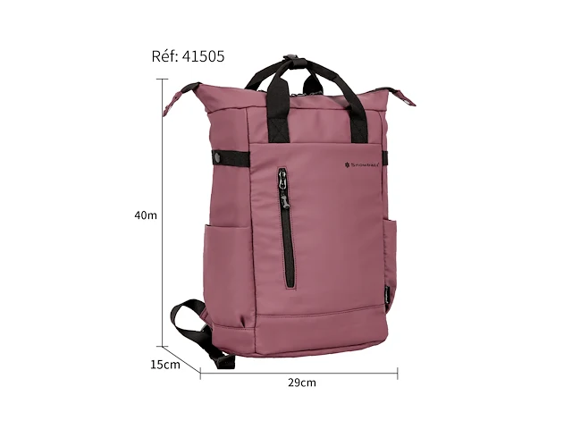 Rugzak - snowball - 17 l - polyester waterproof - 40 x 29 x 15 cm. - grijs - afbeelding 8 van  9