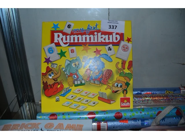 Rummikub spel, brick game, kinderrugzak, kinderzit emoji, 8 rollen kaftpapier - afbeelding 4 van  5