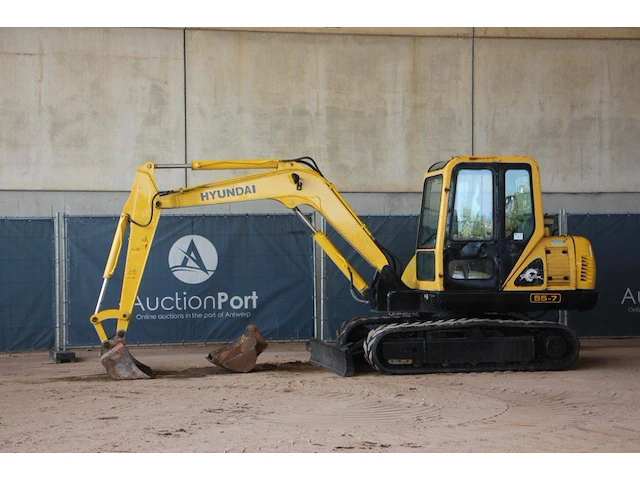 Rupsgraafmachine hyundai 55-7 diesel 2008 - afbeelding 1 van  1