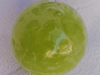 Rustiek bolkaars groen 10 cm - afbeelding 1 van  3