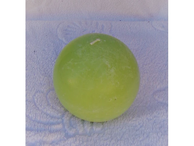 Rustiek bolkaars groen 10 cm - afbeelding 1 van  3