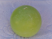Rustiek bolkaars groen 10 cm - afbeelding 1 van  3