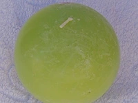 Rustiek bolkaars groen 12 cm - afbeelding 3 van  3