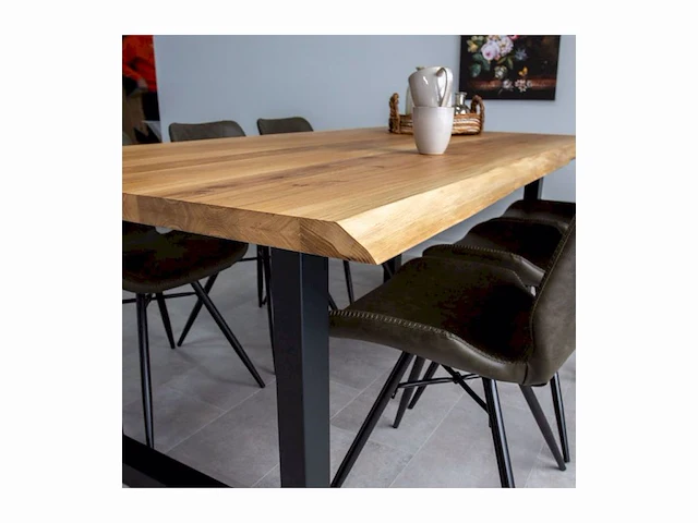 Rustiek eikenhouten tafelblad, afm 2200 x 1000 x 40mm - afbeelding 2 van  4