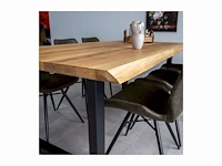 Rustiek eikenhouten tafelblad, afm 2200 x 1000 x 40mm - afbeelding 2 van  4