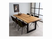 Rustiek eikenhouten tafelblad, afm 2200 x 1000 x 40mm - afbeelding 3 van  4