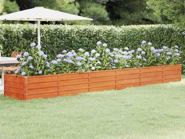 Rusty garden verhoogd bed 480x80x45 cm cortenstaal (x2) - afbeelding 1 van  8