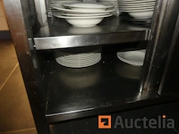 Rvs 2-deurs schuifkast en ilsa servies inhoud - afbeelding 2 van  5