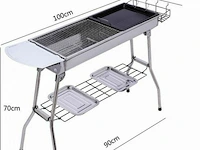 Rvs barbecue grill met draagtas - opvouwbaar en draagbaar - afm 100x70x28cm nieuw en ongebruikt-ideaal op camping-mobilhome of gewoon thuis - afbeelding 2 van  4