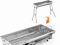 Rvs barbecue grill met draagtas - opvouwbaar en draagbaar - afm 100x70x28cm nieuw en ongebruikt-ideaal op camping-mobilhome of gewoon thuis - afbeelding 3 van  4