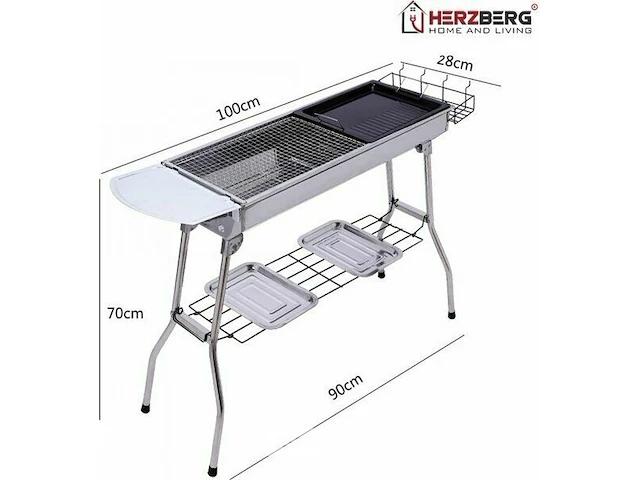 Rvs barbecue grill met draagtas - afbeelding 3 van  5