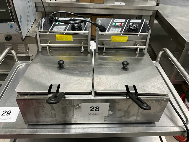 Rvs dubbele elektrische friteuse vevory b-82a - afbeelding 1 van  4